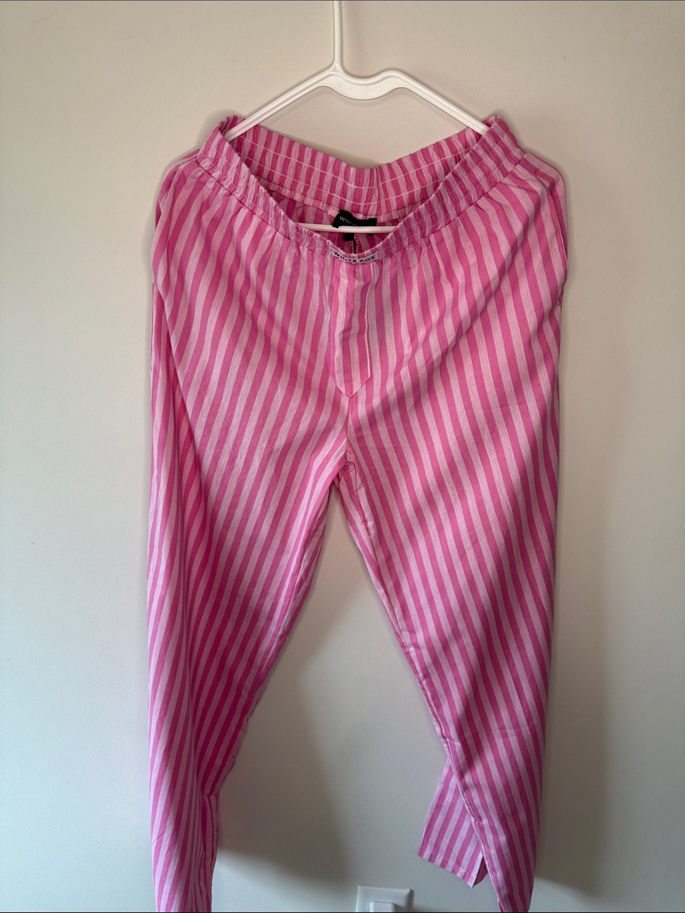 White Fox Boutique Pink & Light Pink Striped Casual Pants